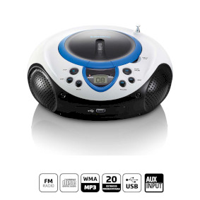 SCD-38 USBBLUE Draagbare fm-radio cd- en usb-speler blauw